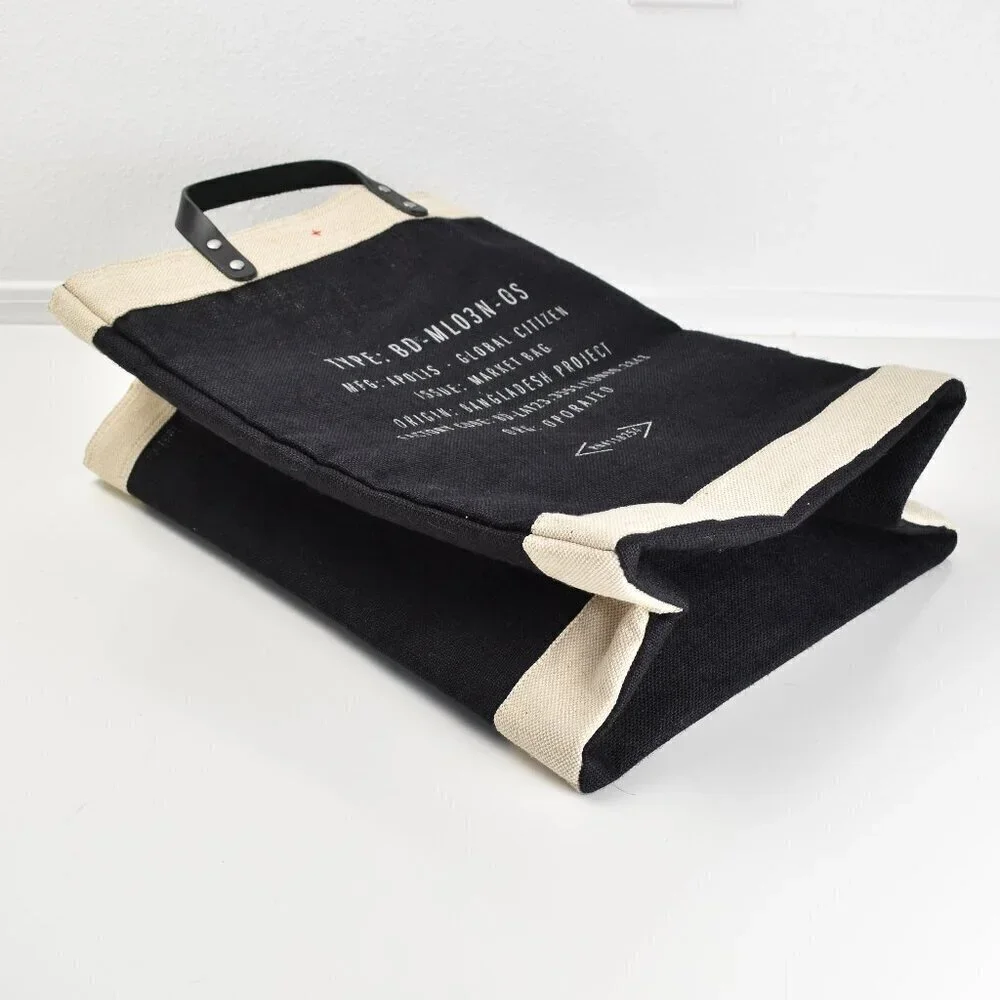 Apolis Market Bag Black Palm Tree BS Tote Bag - Picture 11 of 12